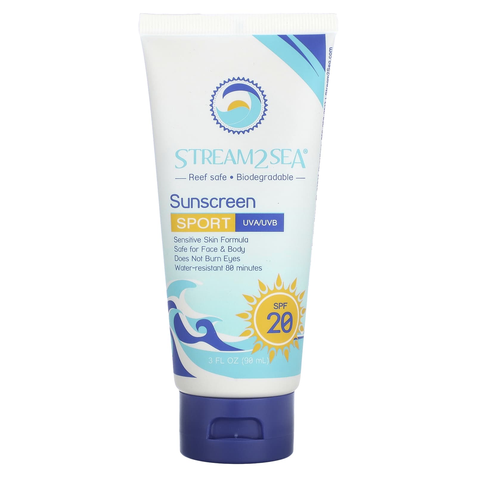 Stream2Sea-Sunscreen-Sport-SPF 20-3 fl oz (90 ml)