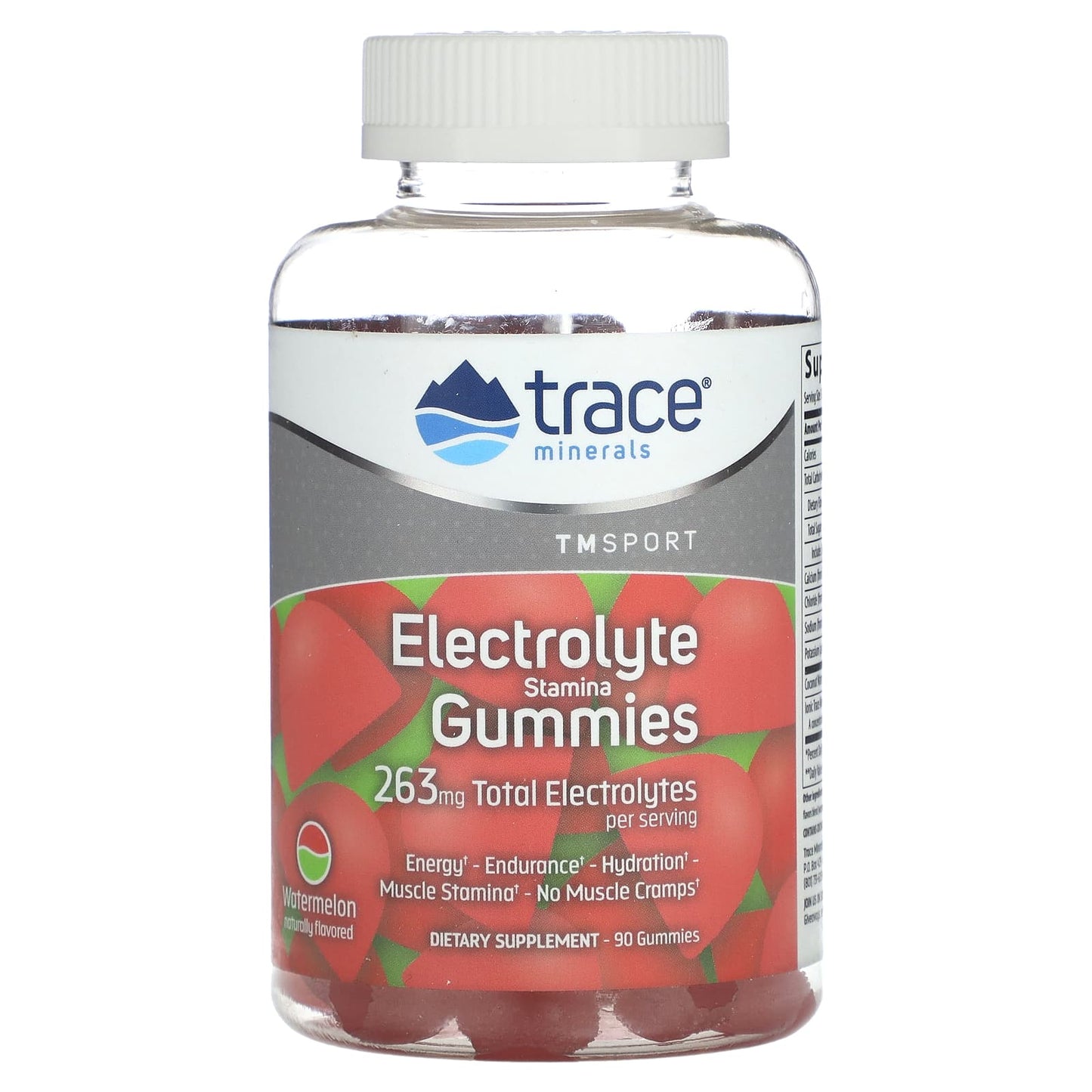 Trace Minerals ®-TM Sport-Electrolyte Stamina Gummies-Watermelon-263 mg-90 Gummies