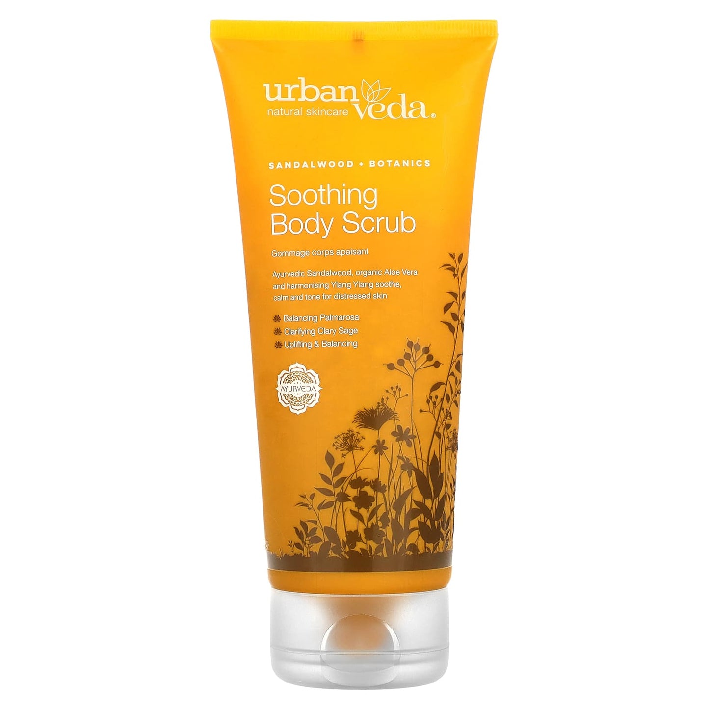 Urban Veda-Soothing Body Scrub-Sandalwood Botanics-6.8 fl oz (200 ml)