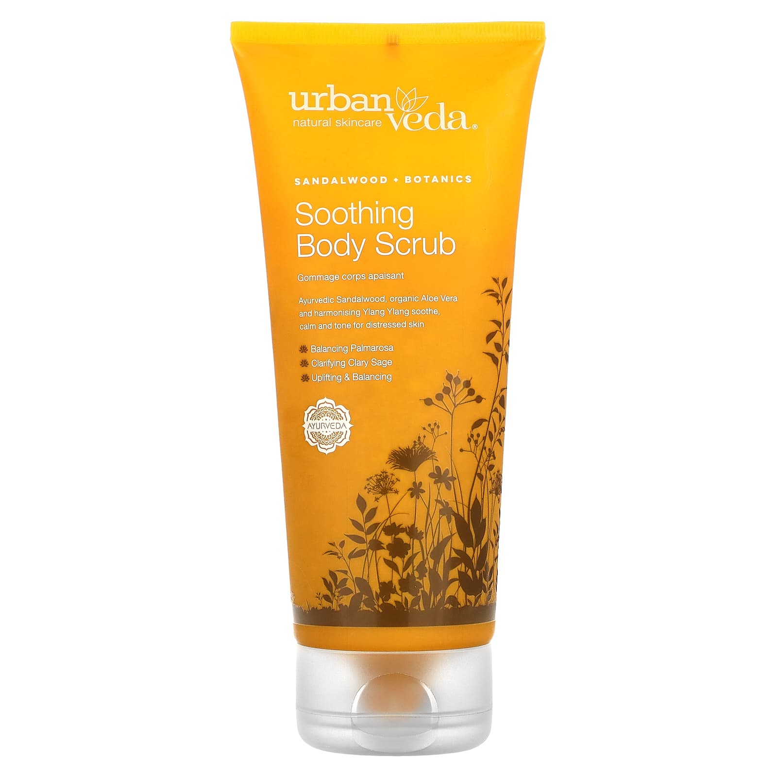 Urban Veda-Soothing Body Scrub-Sandalwood Botanics-6.8 fl oz (200 ml)