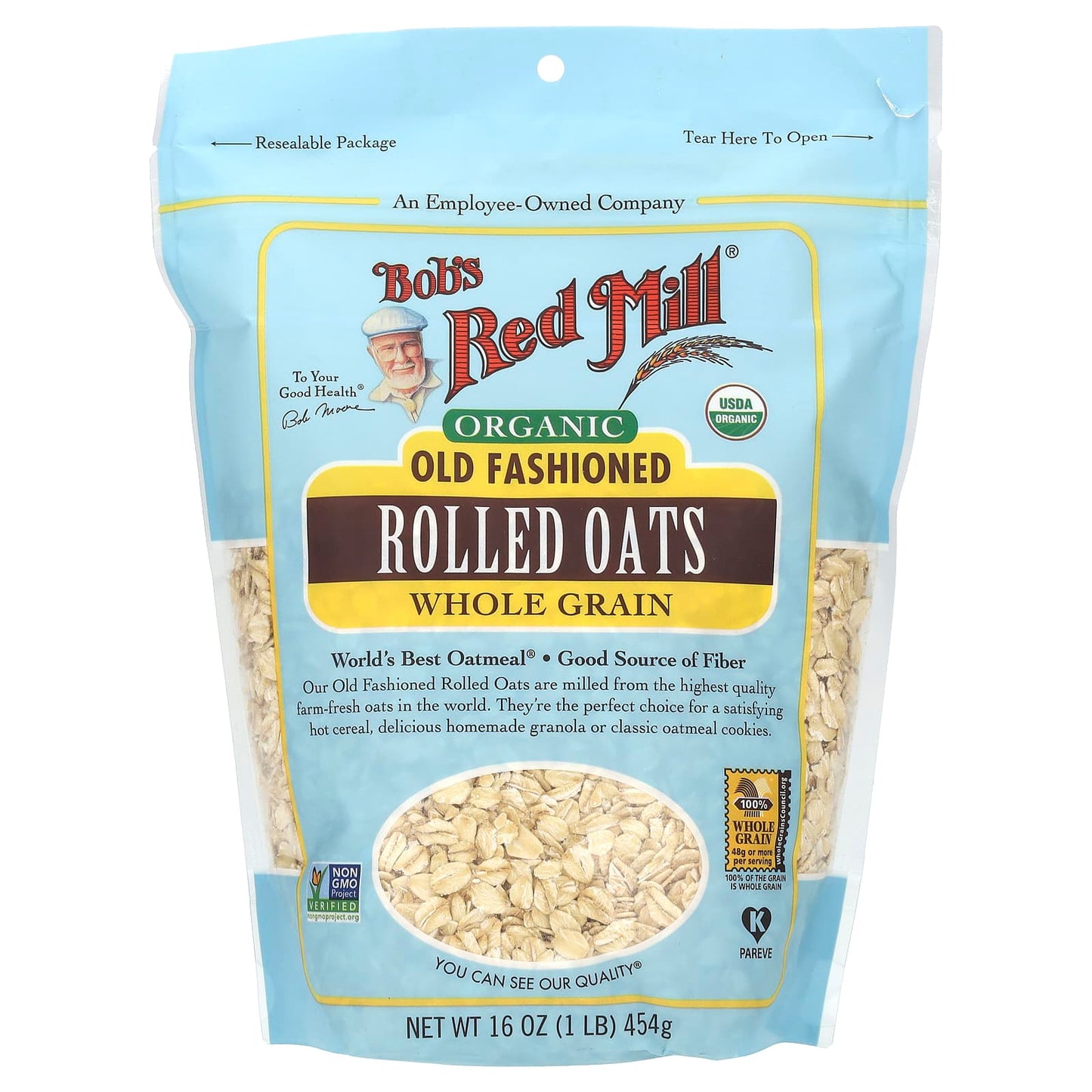 Bob's Red Mill-Organic Old Fashioned Rolled Oats-Whole Grain-16 oz (454 g)