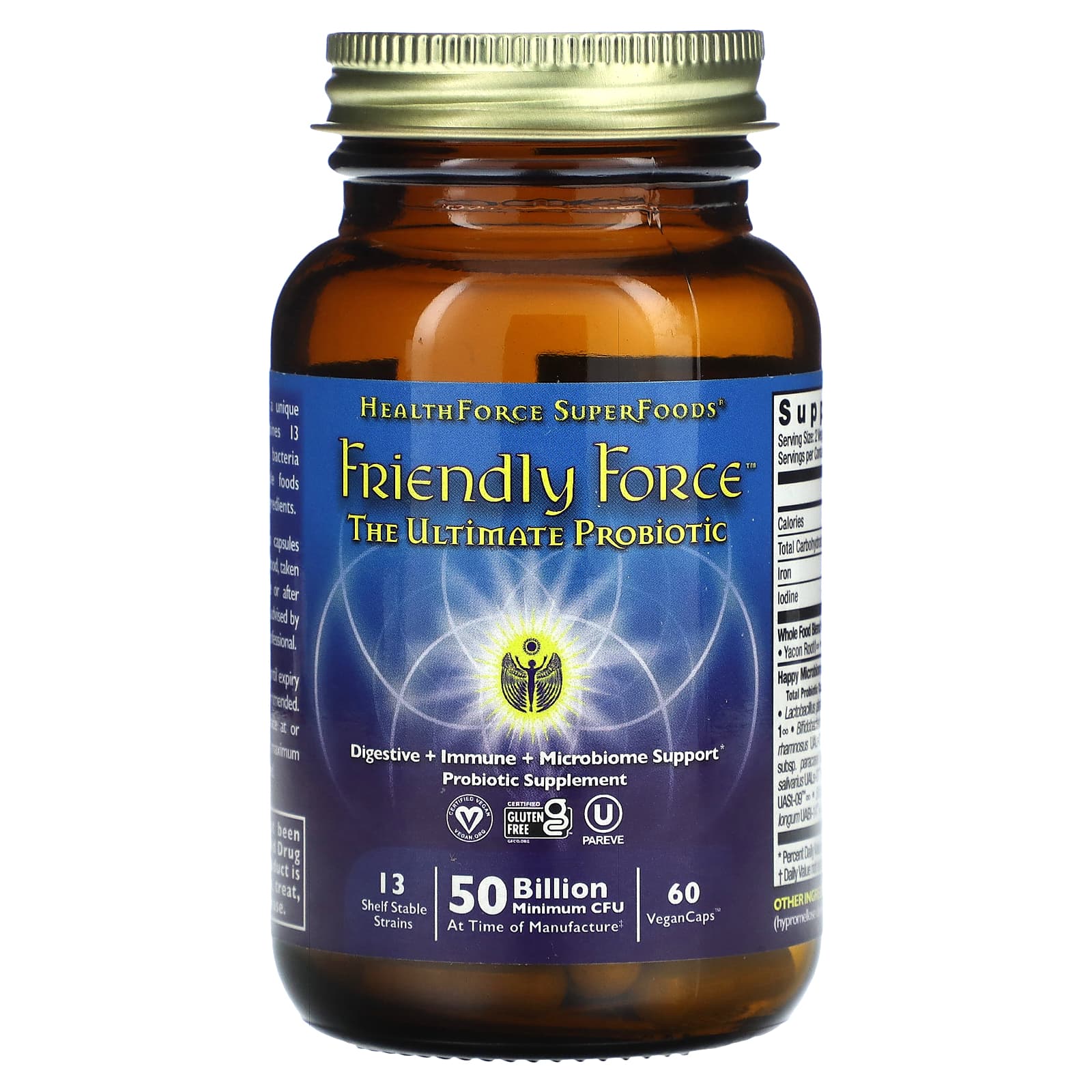 HealthForce Superfoods-Friendly Force-The Ultimate Probiotic-60 Vegan Caps