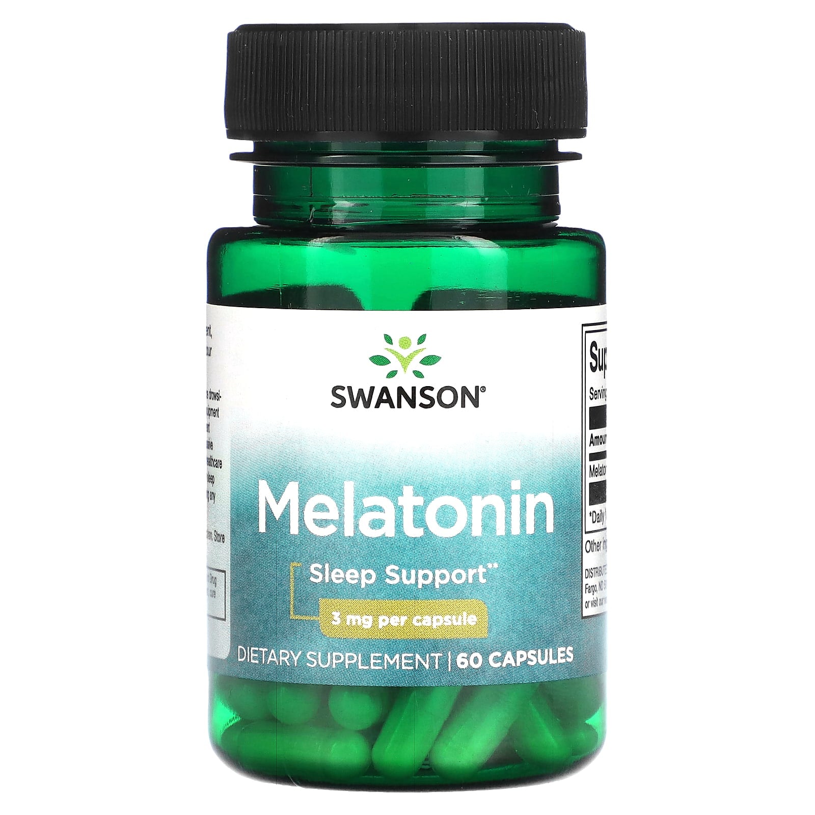 Swanson-Melatonin-3 mg-60 Capsules