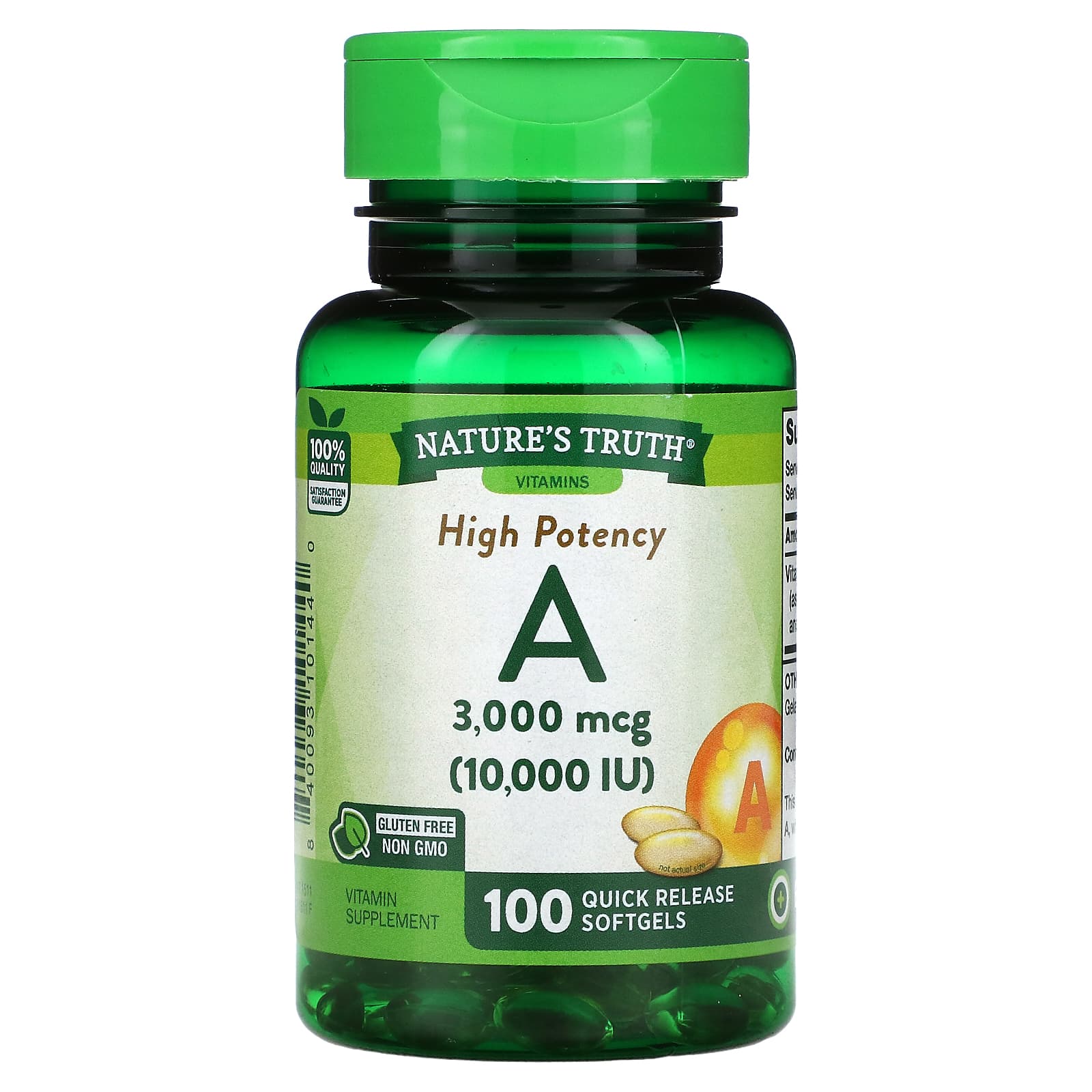 Nature's Truth-High Potency Vitamin A-3,000 mcg (10,000 IU)-100 Quick Release Softgels