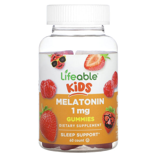 Lifeable-Kids Melatonin Gummies-Natural Berry-1 mg-60 Gummies