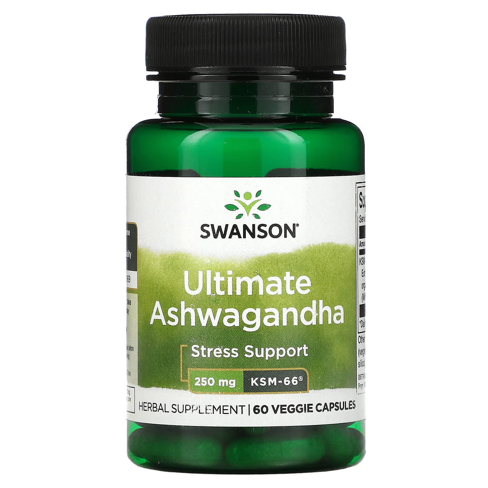 Swanson-Ultimate Ashwagandha-250 mg -60 Veggie Capsules