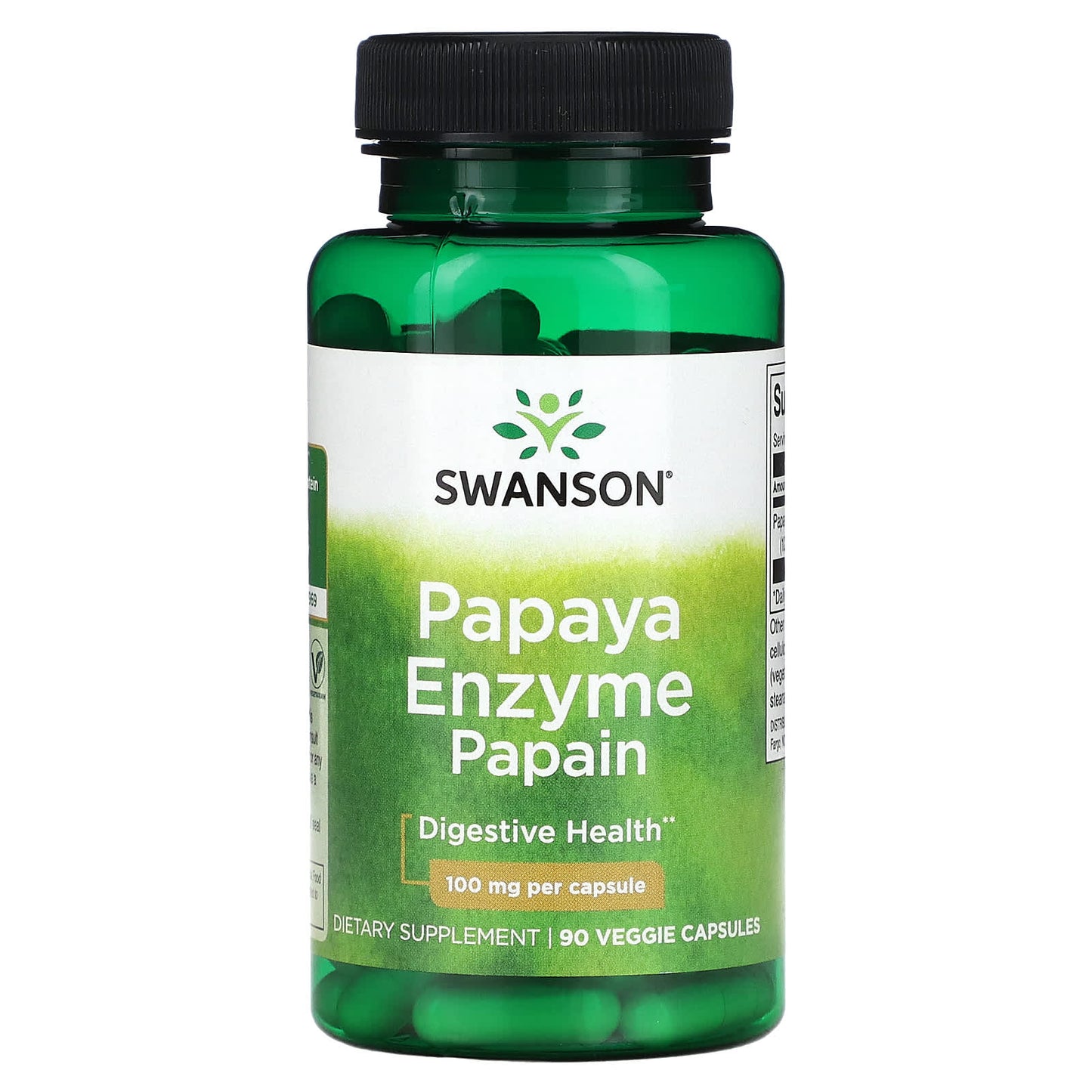 Swanson-Papaya Enzyme Papain-100 mg -90 Veggie Capsules