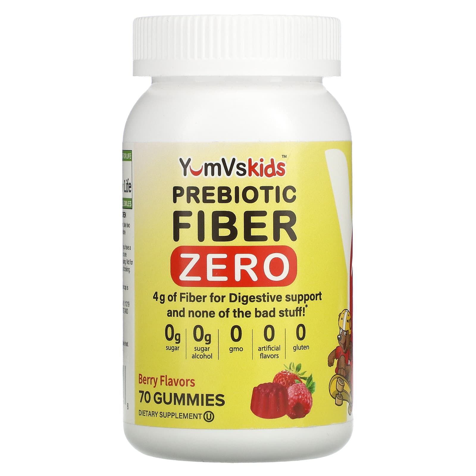 YumV's-Kids-Prebiotic Fiber Zero-Berry -70 Gummies