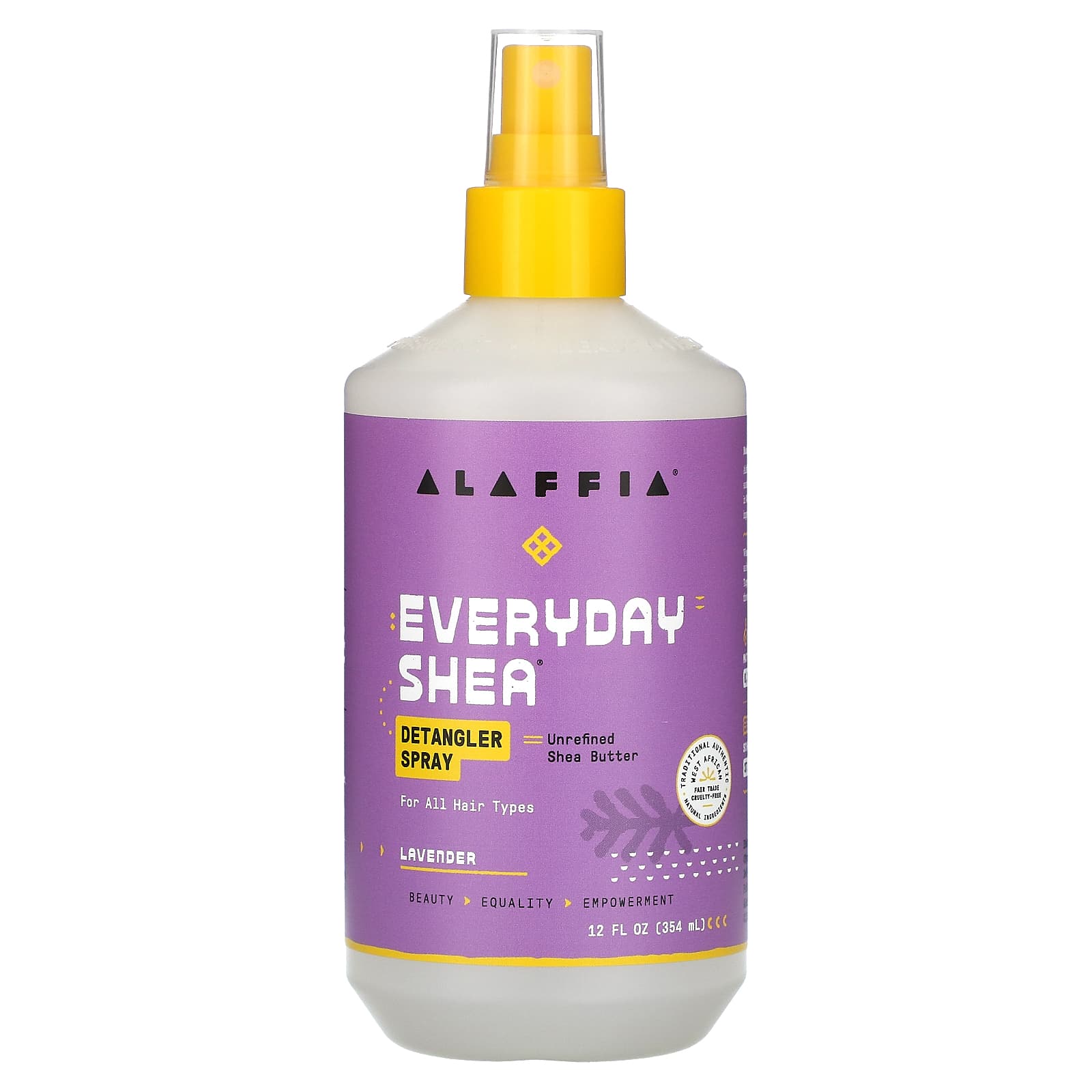 Alaffia-Everyday Shea Detangler Spray-Lavender-12 fl oz (354 ml)