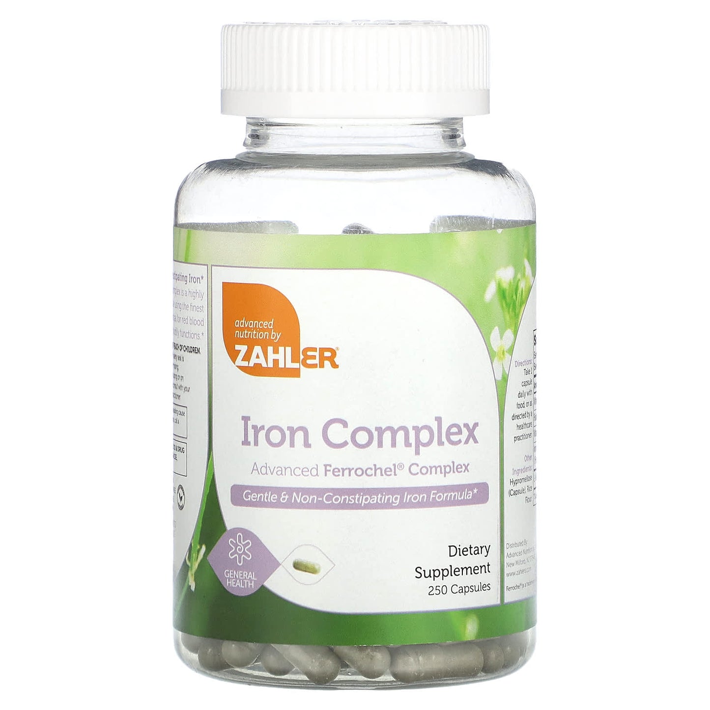 Zahler-Iron Complex-Gentle & Non-Constipating Iron Formula-250 Capsules