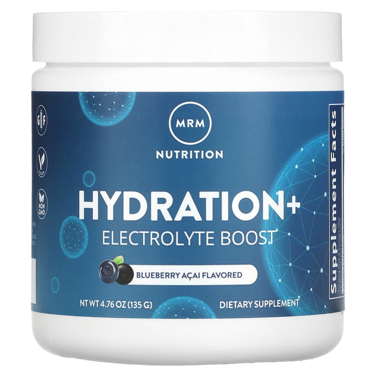 MRM Nutrition-Hydration+ Electrolyte Boost-Blueberry Acai-4.76 oz (135 g)