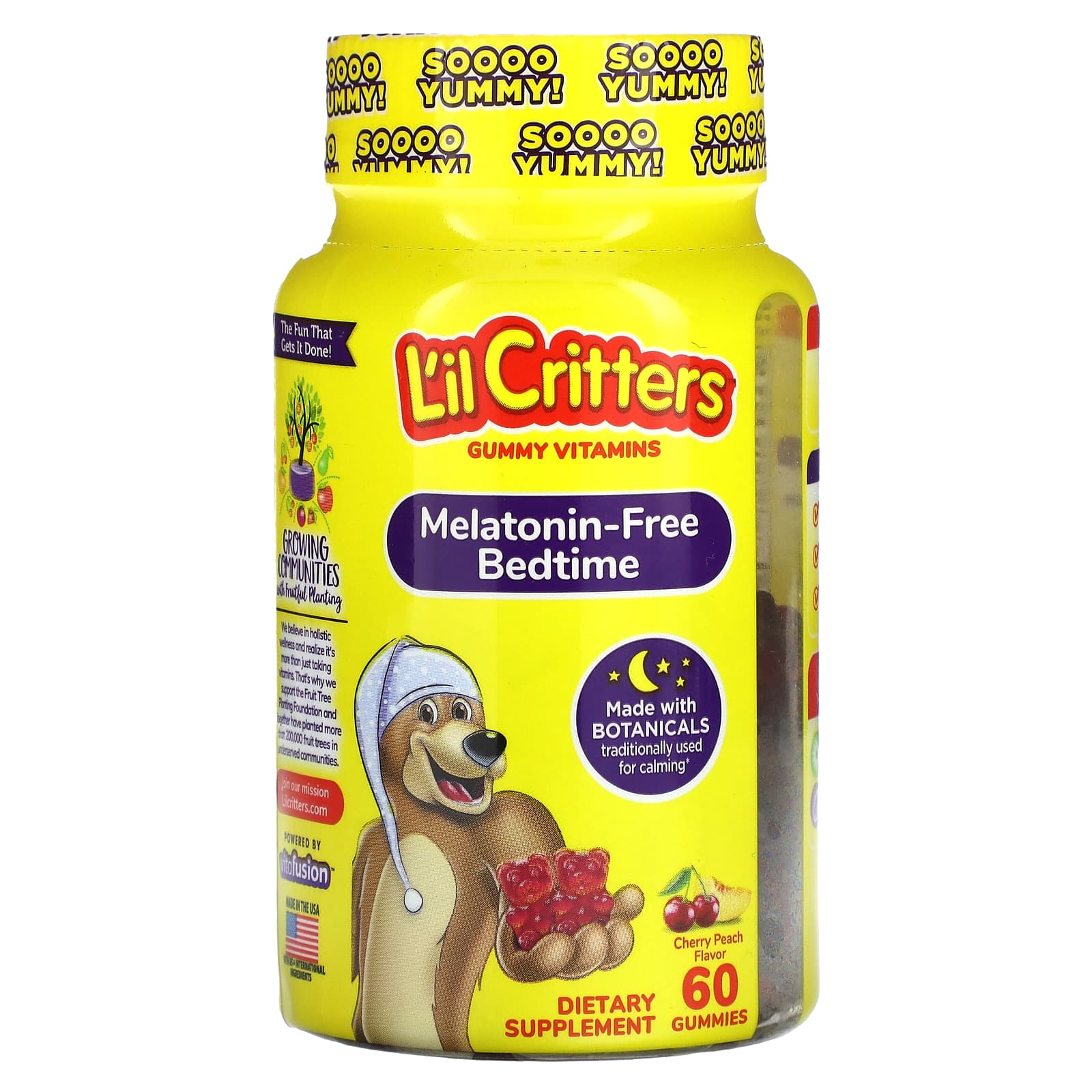 L'il Critters-Melatonin-Free Bedtime Gummies-Cherry Peach-60 Gummies