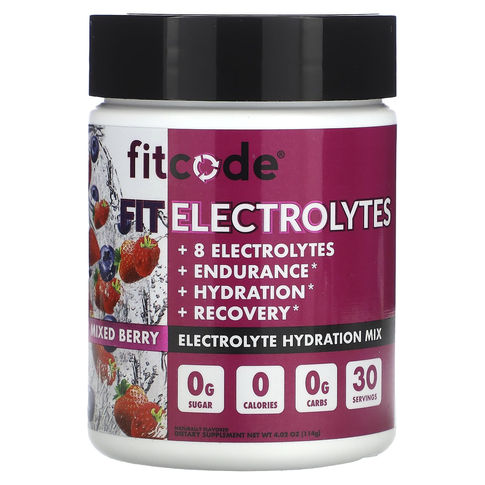 fitcode-Fit Electrolytes-Electrolyte Hydration Mix-Mixed Berry-4.02 oz (114 g)