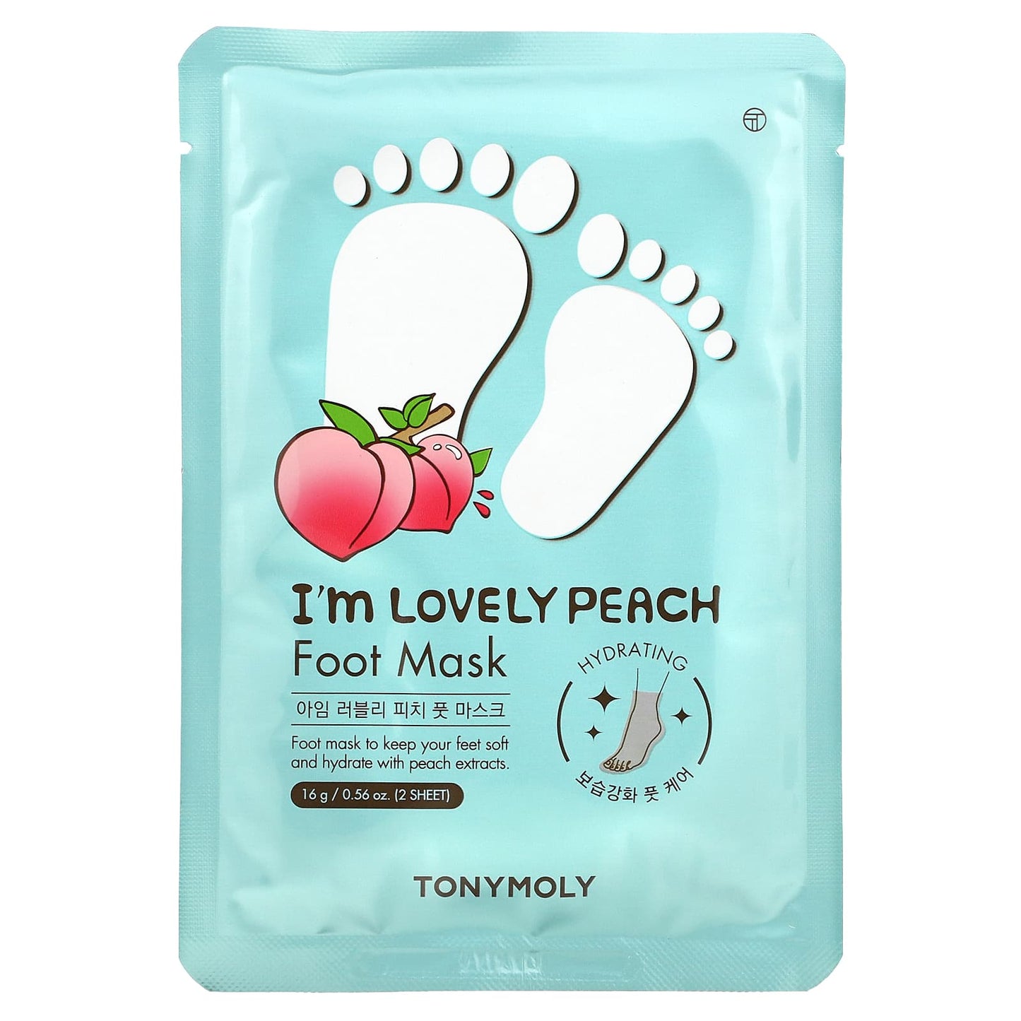 Tony Moly-I'm Lovely Peach-Foot Mask-1 Pair-0.56 oz (16 g)