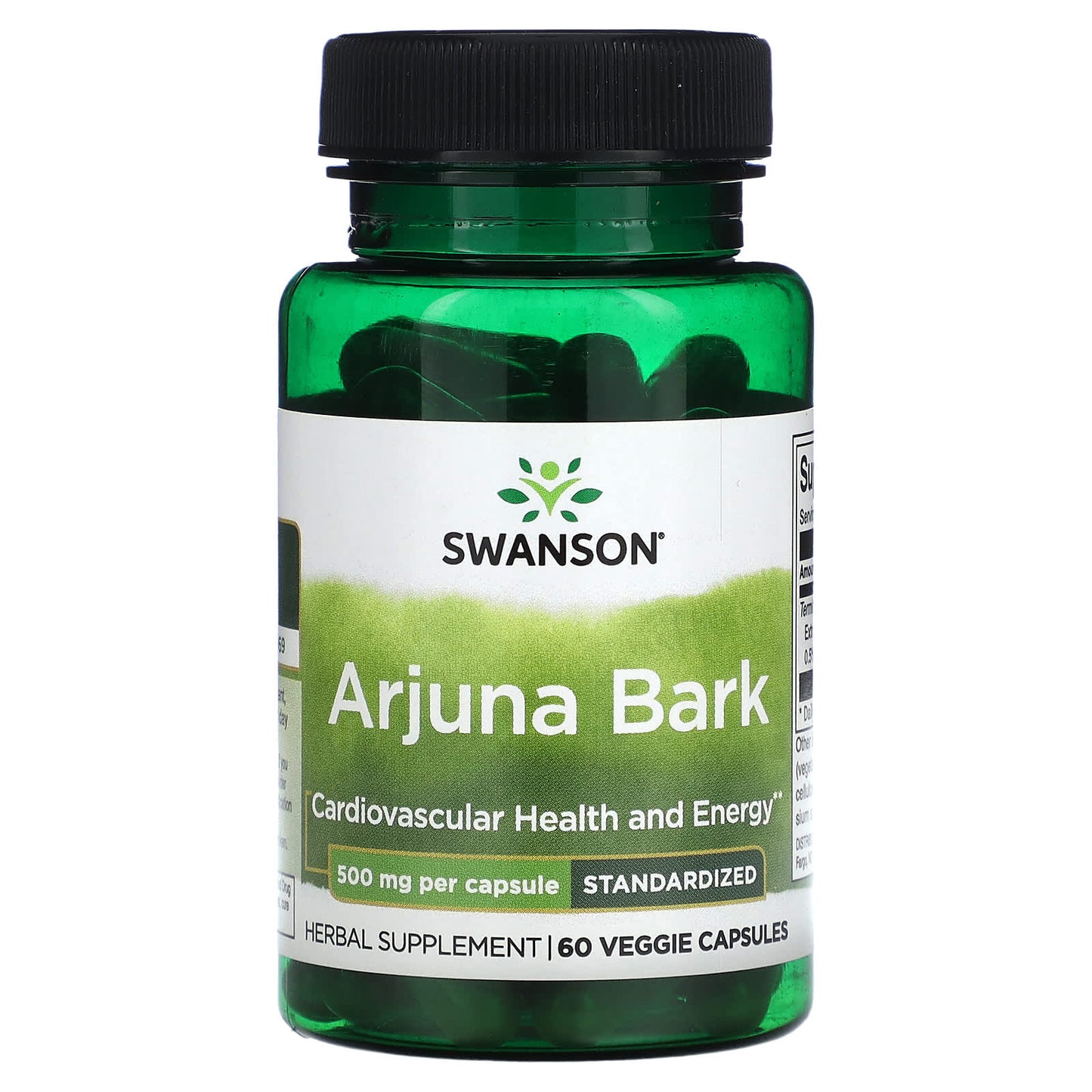 Swanson-Arjuna Bark-Standardized -500 mg -60 Veggie Capsules