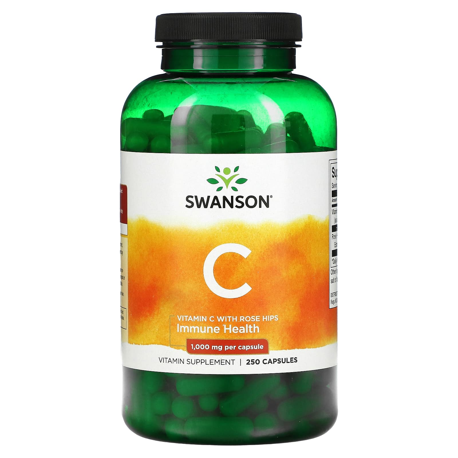 Swanson-Vitamin C with Rose Hips-1,000 mg-250 Capsules