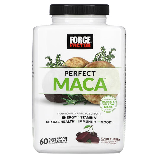 Force Factor-Perfect Maca -Dark Cherry-60 Superfood Soft Chews