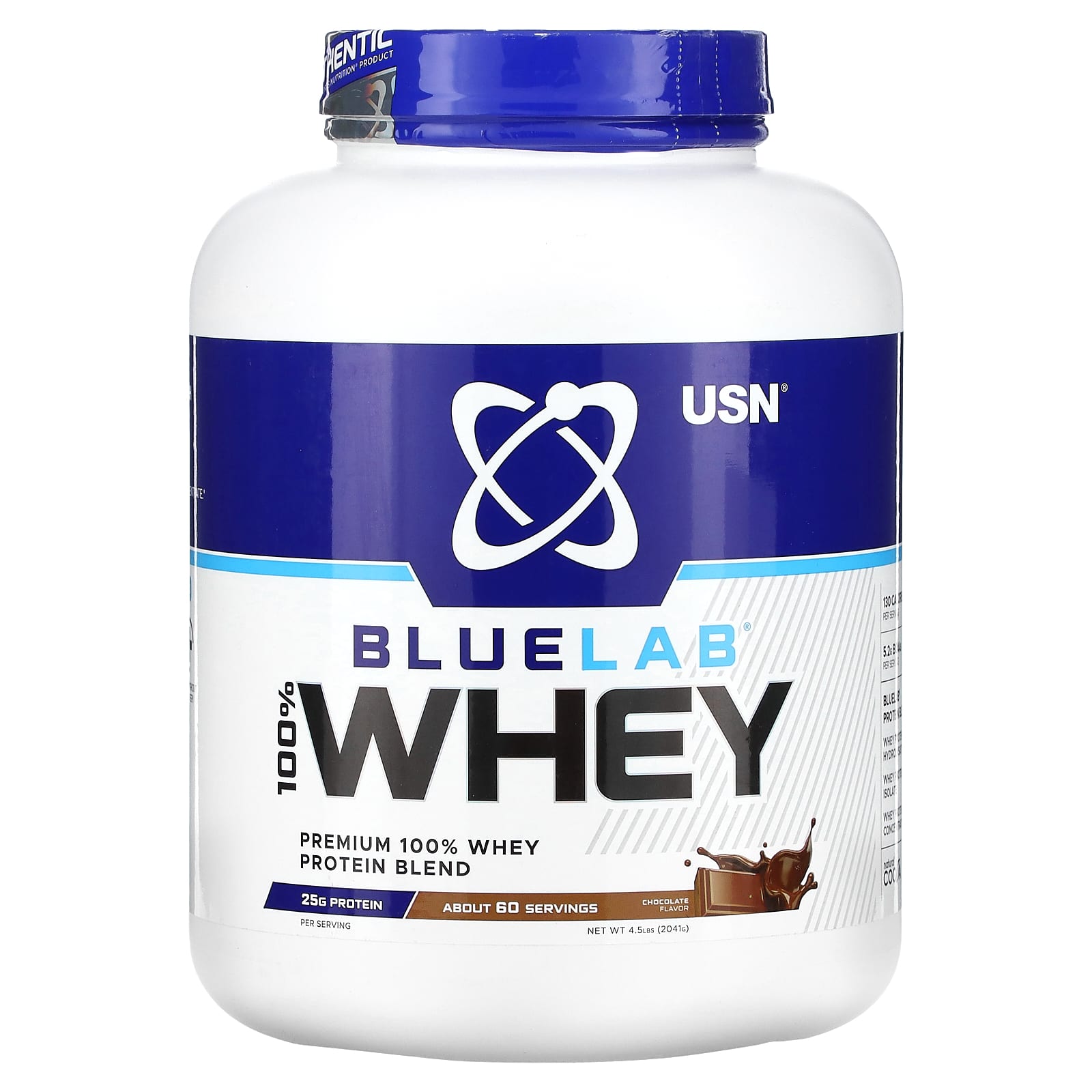 USN-BLUELAB-100% Whey-Chocolate-4.5 lbs (2,041 g)