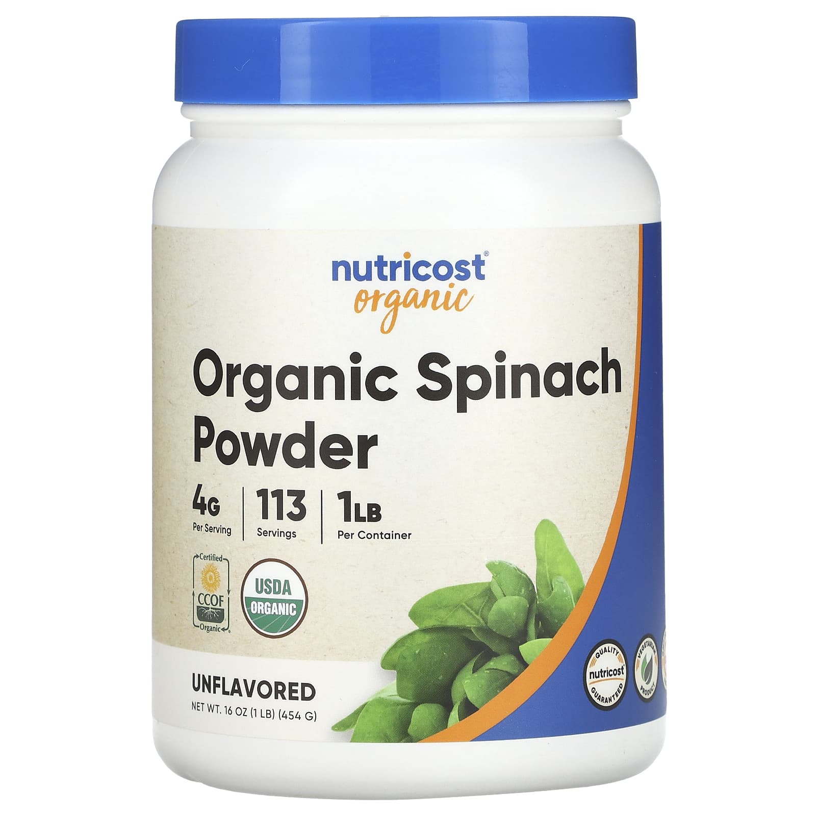 Nutricost-Organic Spinach Powder-Unflavored-16 oz (454 g)