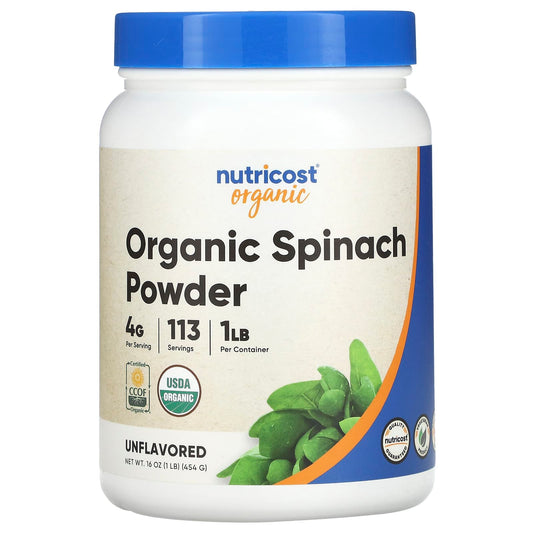 Nutricost-Organic Spinach Powder-Unflavored-16 oz (454 g)