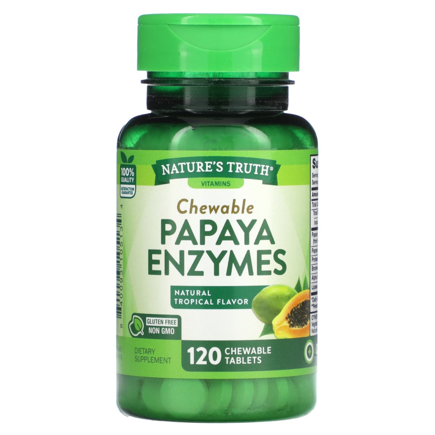 Nature's Truth-Chewable Papaya Enzymes-Natural Tropical-120 Chewable Tablets