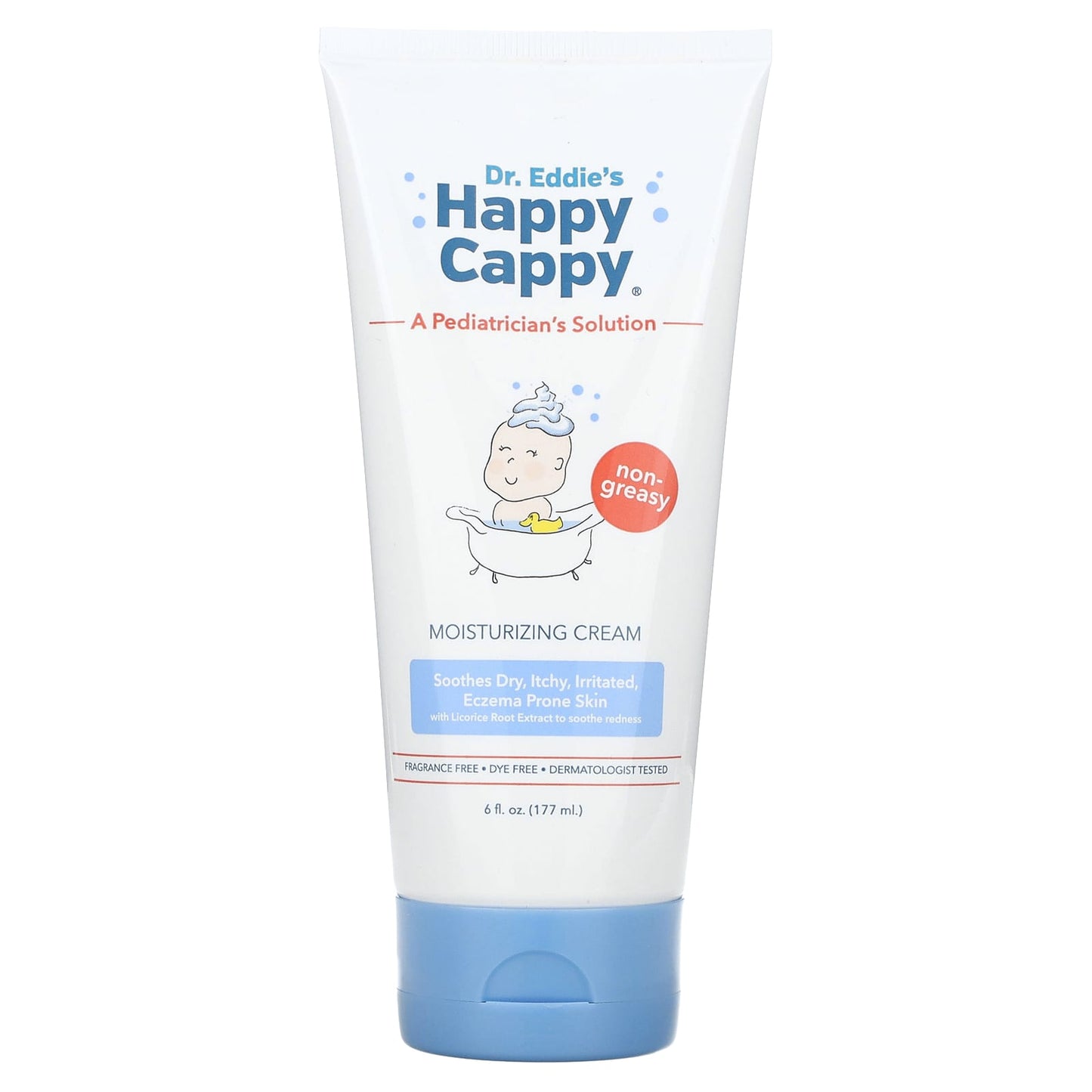 Happy Cappy-Moisturizing Cream-Fragrance Free-6 fl oz (177 ml)