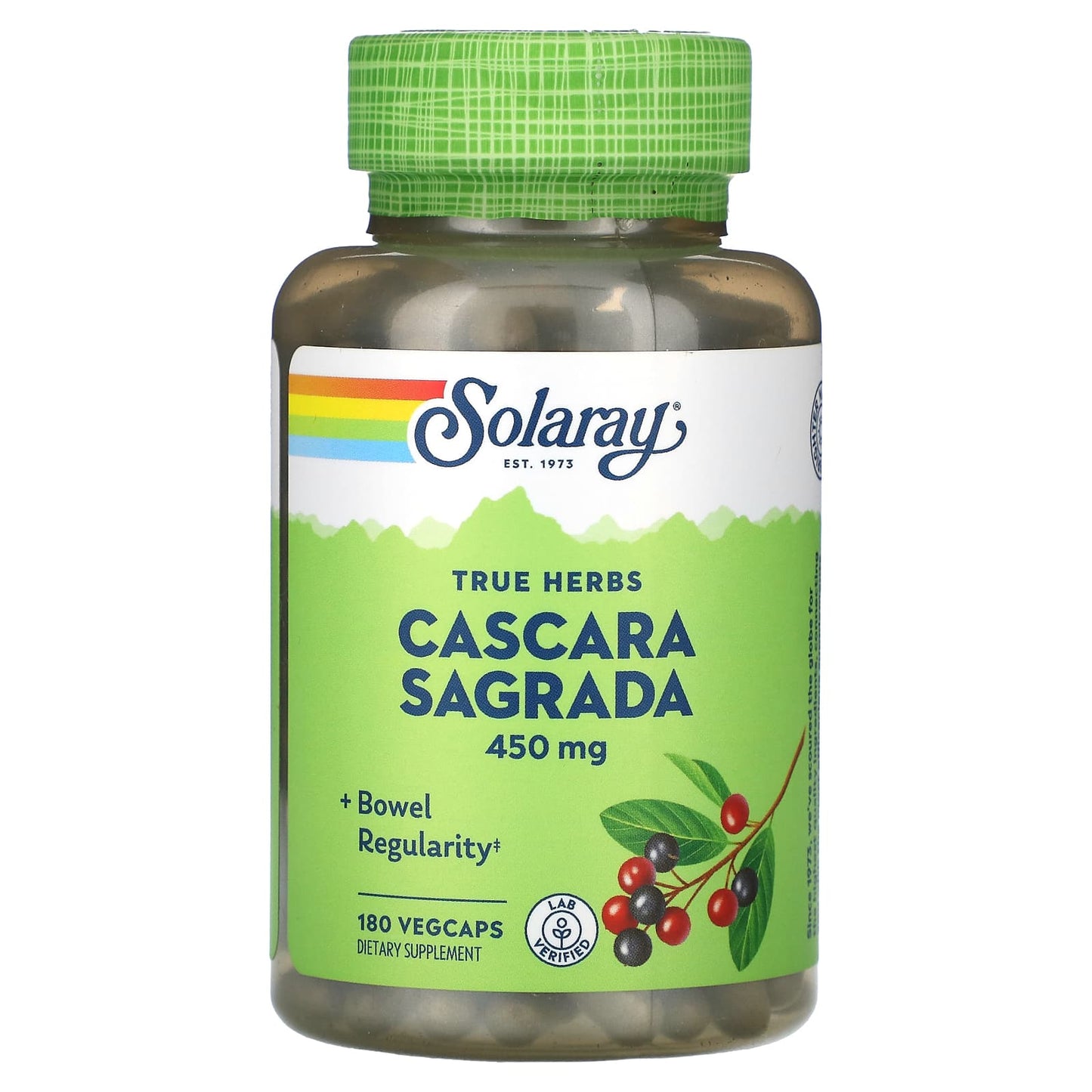 Solaray-Cascara Sagrada-True Herbs-450 mg-180 VegCaps