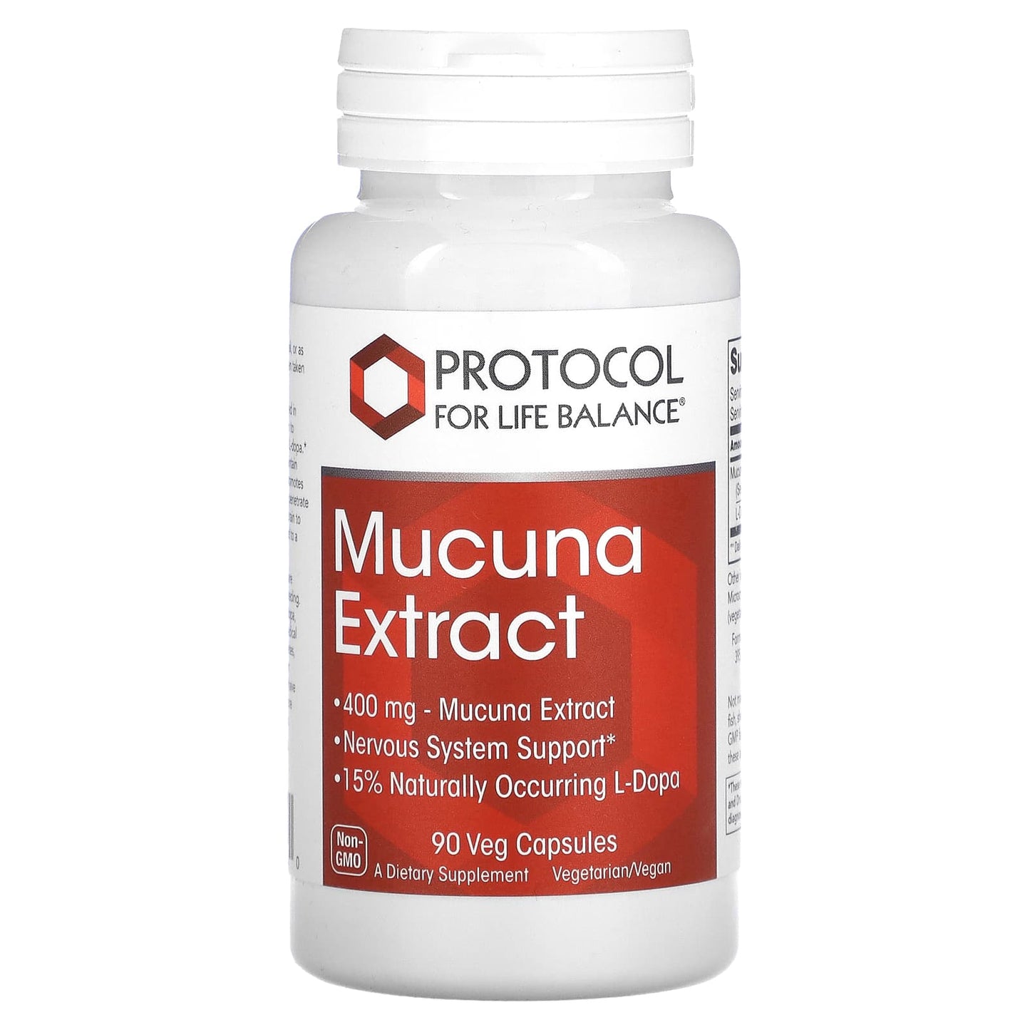 Protocol for Life Balance-Mucuna Extract-400 mg-90 Veg Capsules