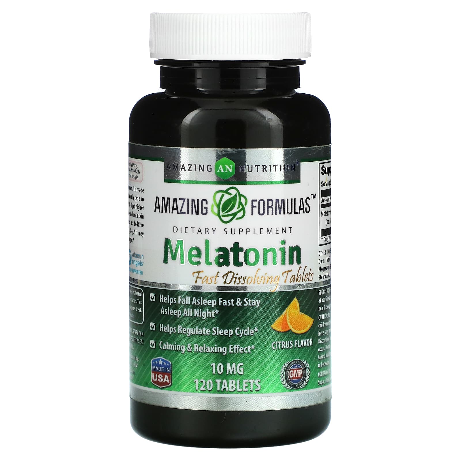 Amazing Nutrition-Melatonin-Citrus-10 mg-120 Tablets