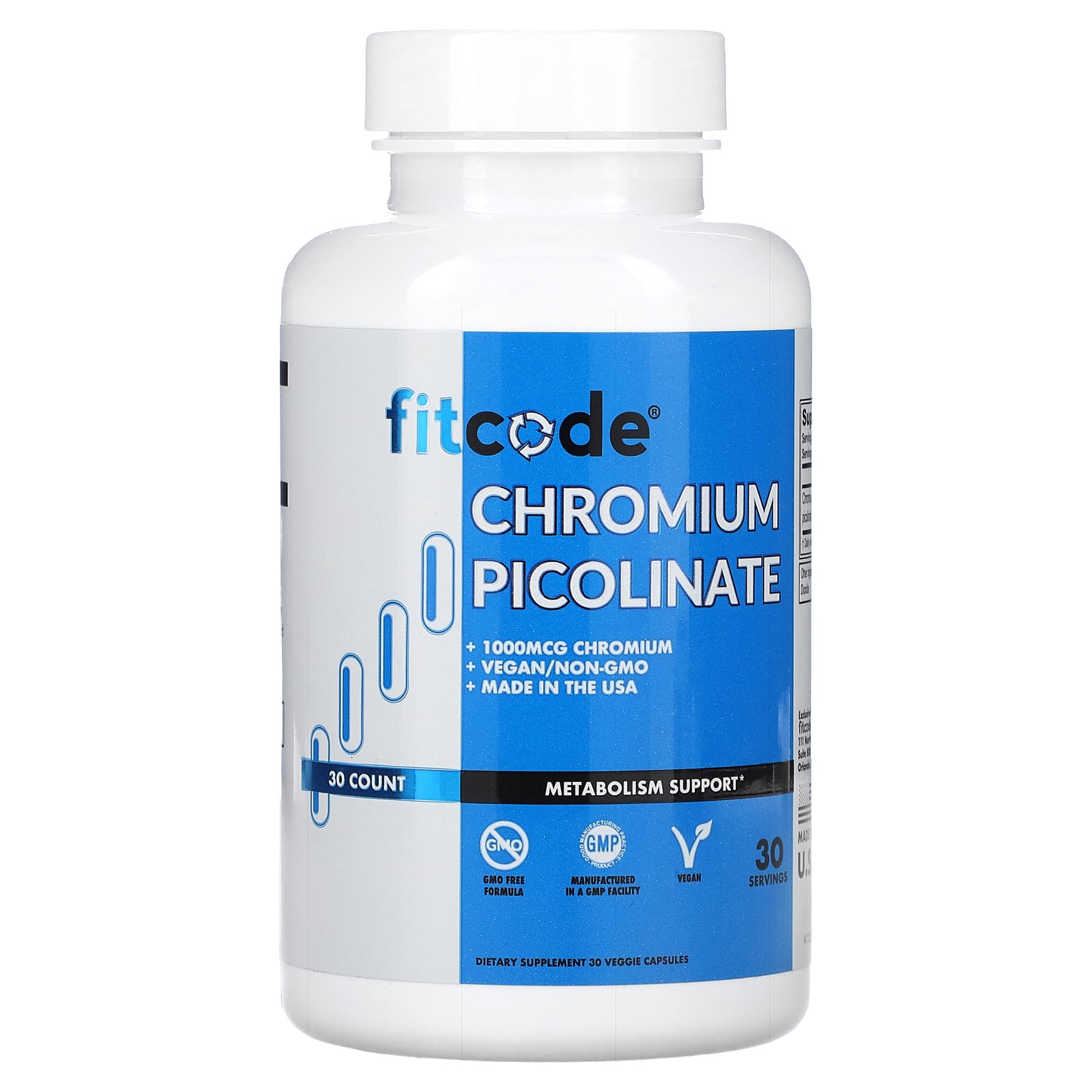 fitcode-Chromium Picolinate-1,000 mcg-30 Veggie Capsules