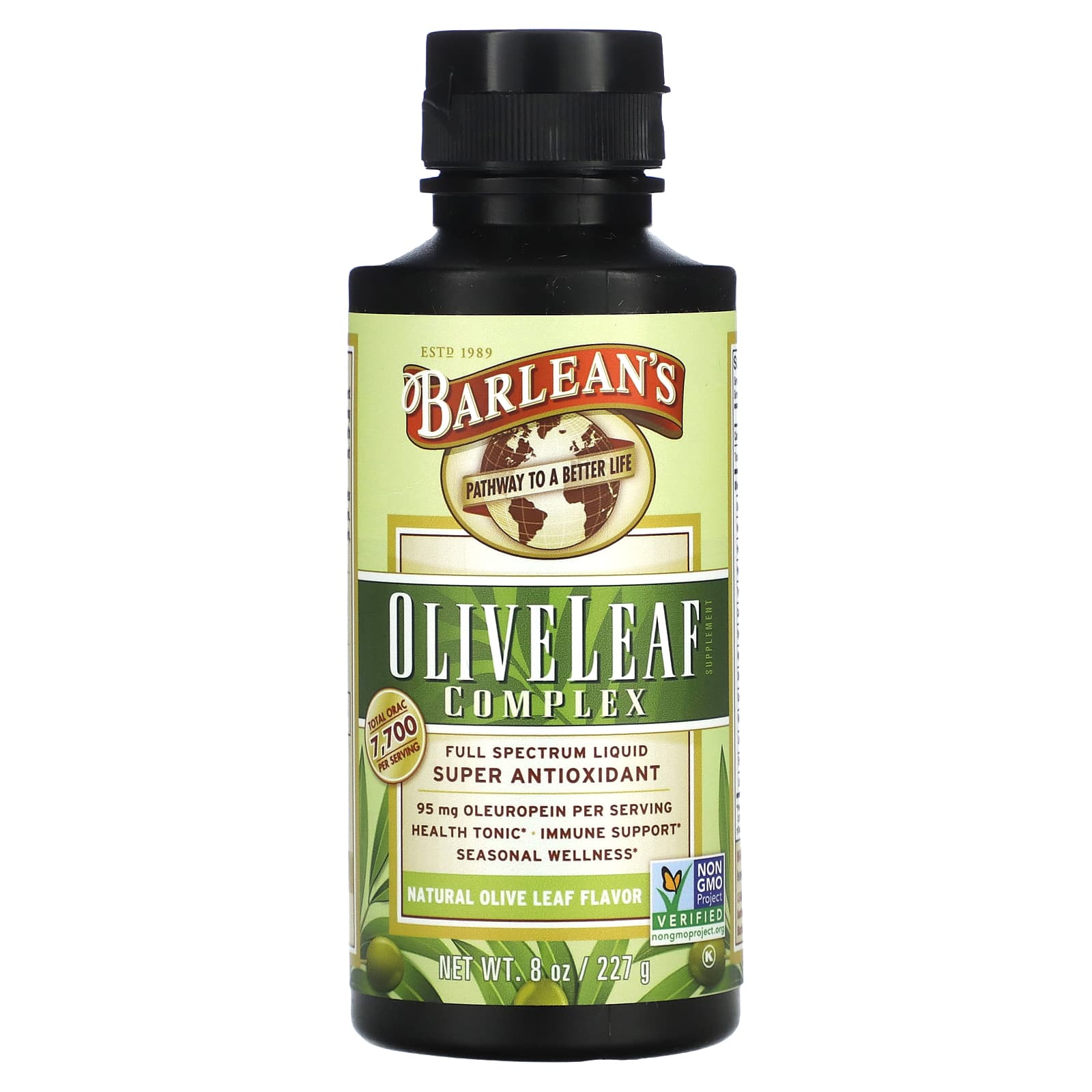 Barlean's-Olive Leaf Complex-Natural Olive Leaf-8 oz (227 g)