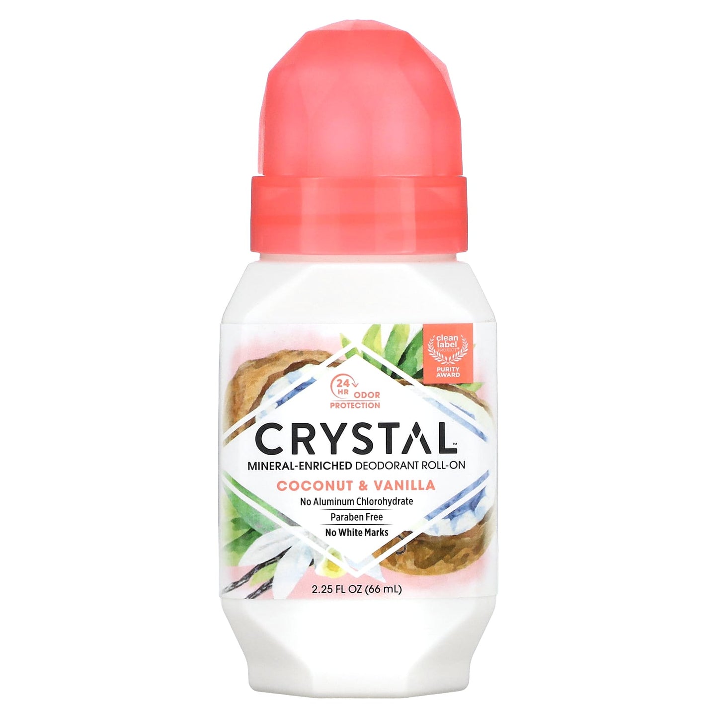 Crystal-Mineral-Enriched Deodorant Roll-On-Coconut & Vanilla-2.25 fl oz (66 ml)