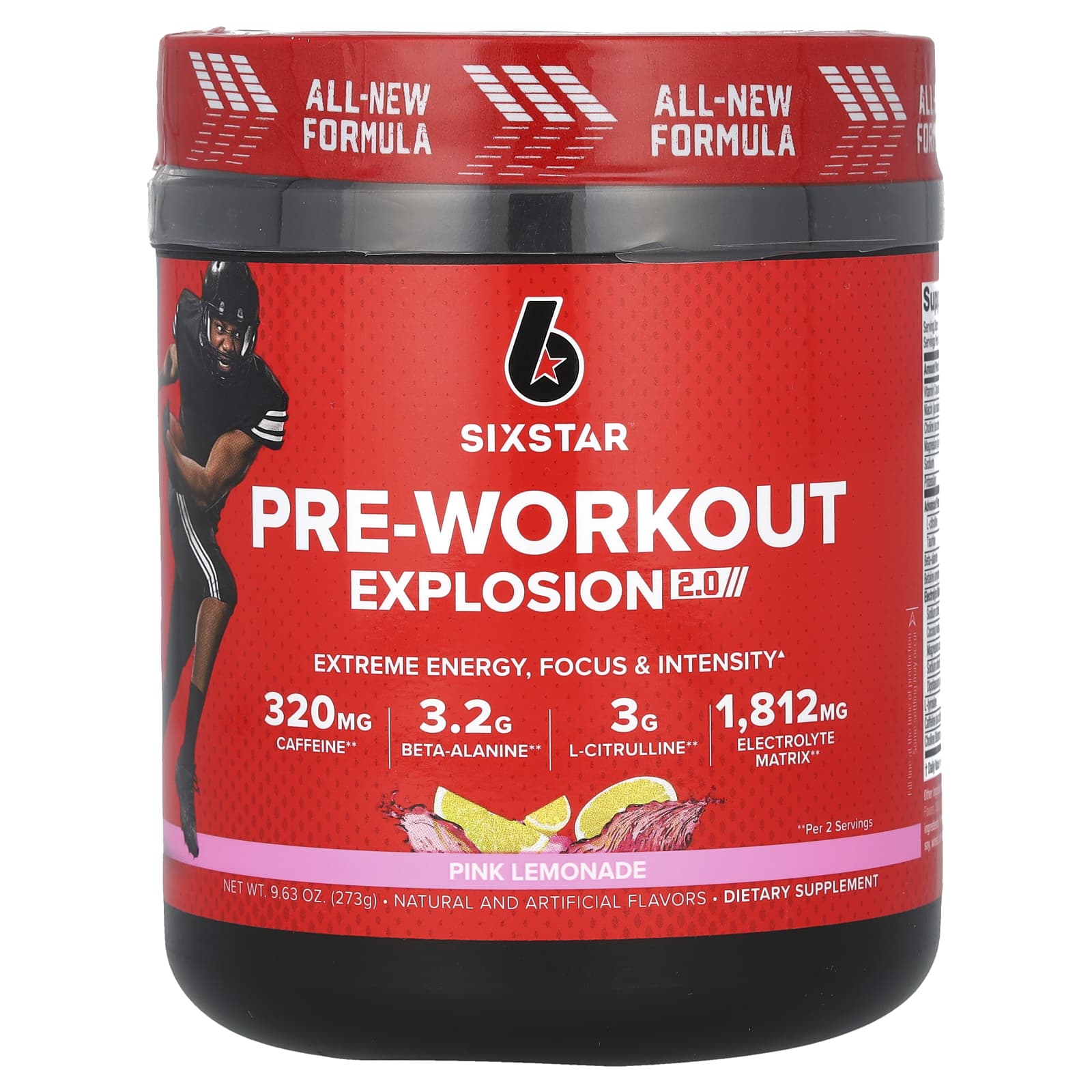 SIXSTAR-Pre-Workout Explosion 2.0-Pink Lemonade -9.63 oz (273 g)