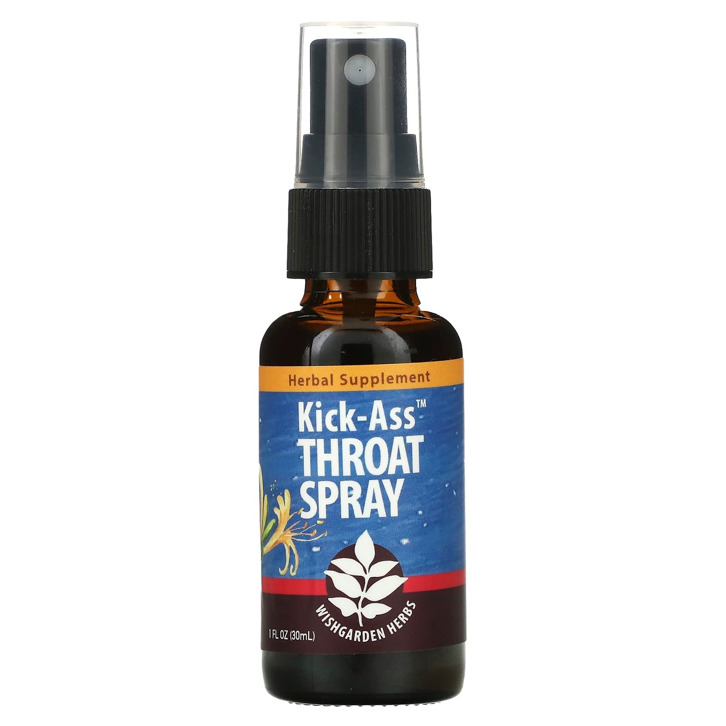 WishGarden Herbs-Kick-Ass Throat Spray-1 fl oz (30 ml)