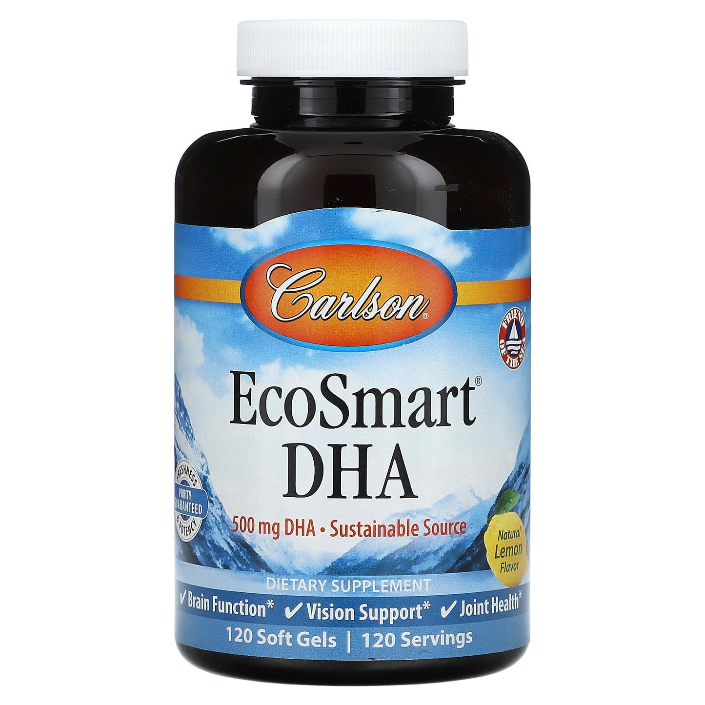 Carlson-EcoSmart DHA-Natural Lemon-500 mg-120 Softgels