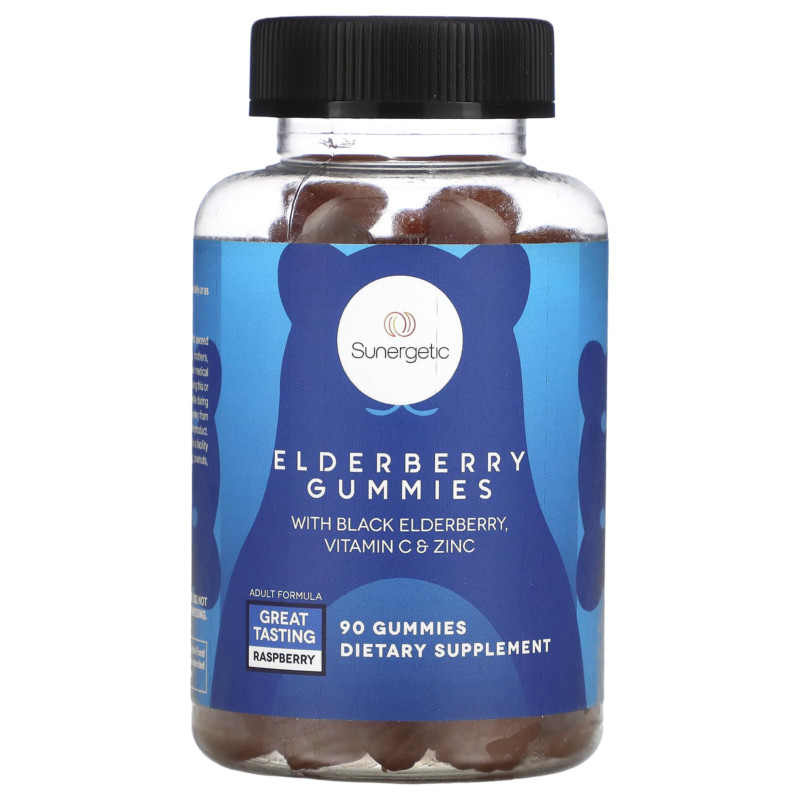 Sunergetic-Elderberry Gummies-With Black Elderberry-Vitamin C & Zinc-Raspberry-90 Gummies