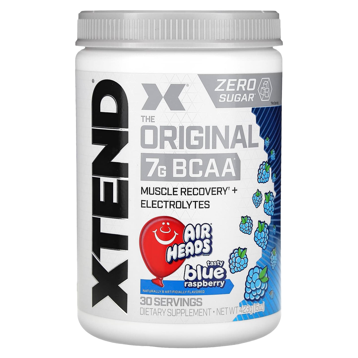 Xtend-The Original 7G BCAA-Air Heads Tasty Blue Raspberry-15 oz (423 g)