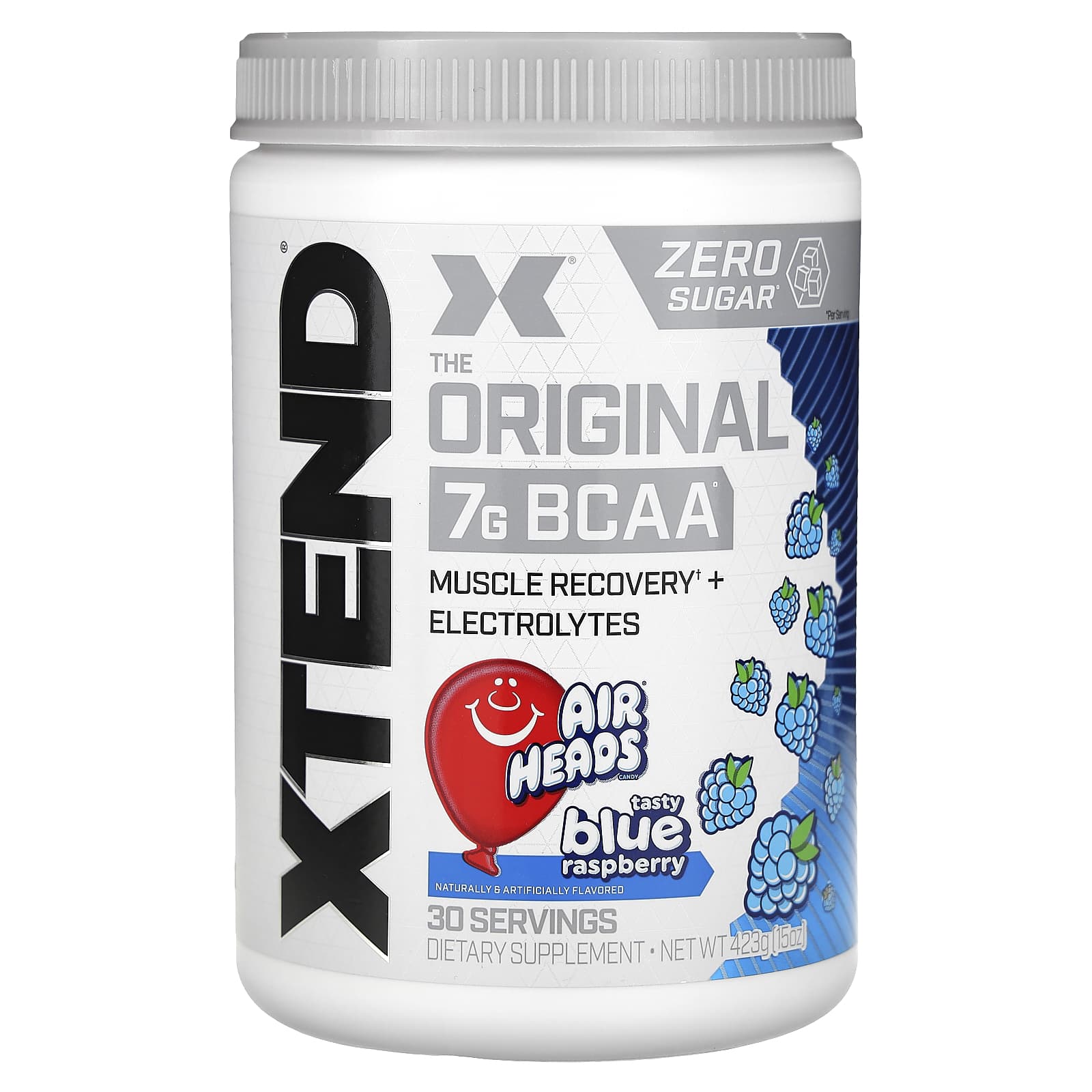 Xtend-The Original 7G BCAA-Air Heads Tasty Blue Raspberry-15 oz (423 g)