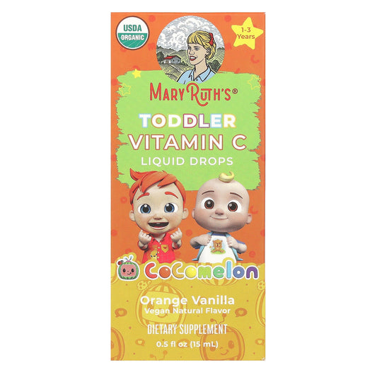 MaryRuth's-Cocomelon-Toddler Vitamin C Liquid Drops-1-3 Years-Orange Vanilla-0.5 fl oz (15 ml)