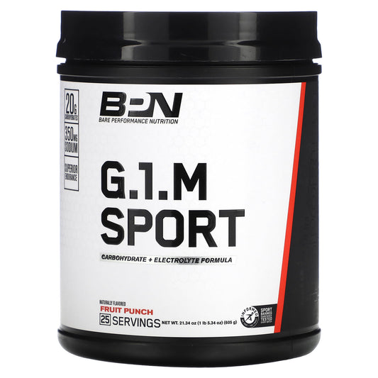 Bare Performance Nutrition-G.1.M Sport-Fruit Punch-1 lb-(605 g)