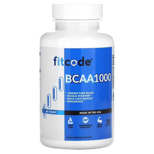 fitcode-BCAA 1,000-1,000 mg-60 Count (500 mg per Capsule)