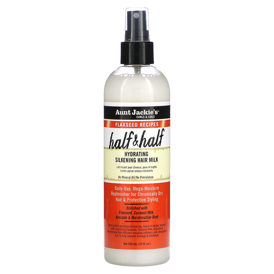 Aunt Jackie's Curls & Coils-Half & Half-Hydrating Silkening Hair Milk-12 fl oz (355 ml)