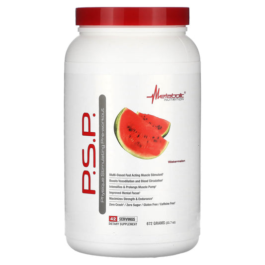 Metabolic Nutrition-P.S.P. Physique Stimulating Pre-Workout-Watermelon-23.7 oz (672 g)