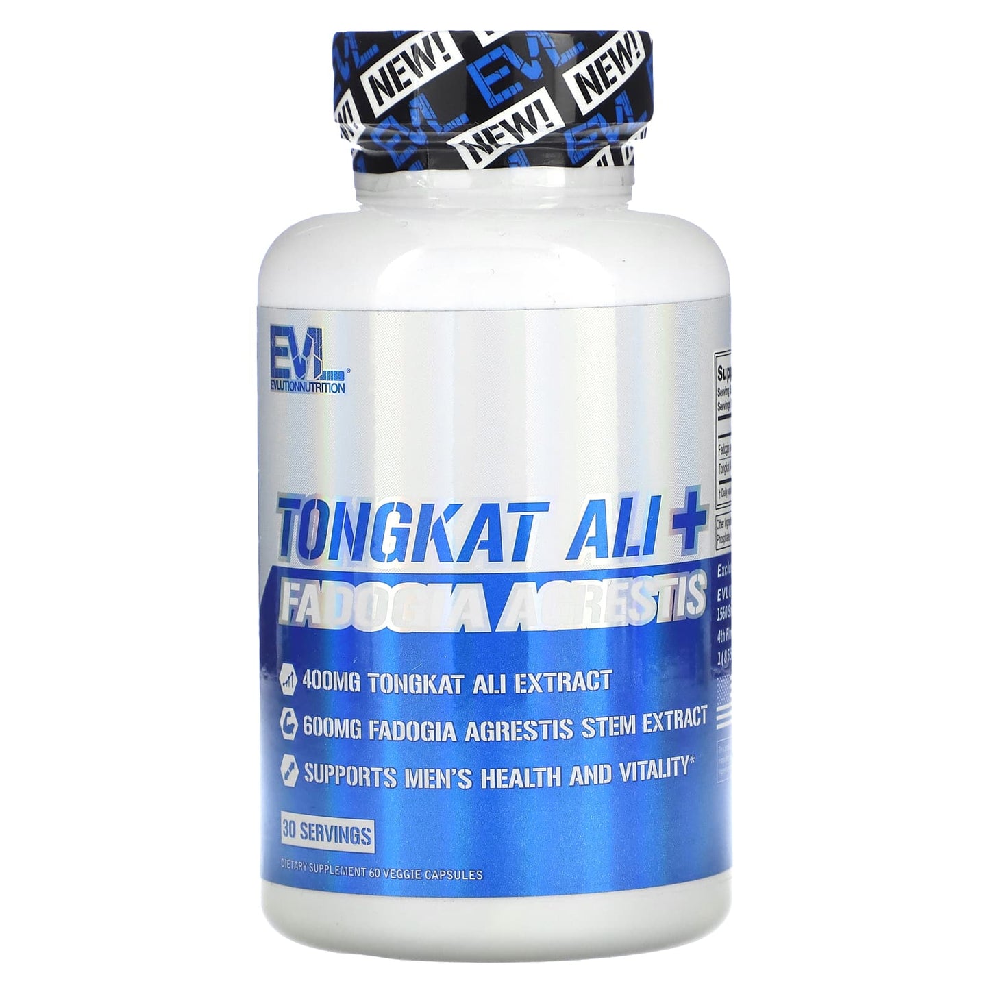 EVLution Nutrition-Tongkat Ali + Fadogia Agrestis-400 mg-60 Veggie Capsules (200 mg per Capsule)