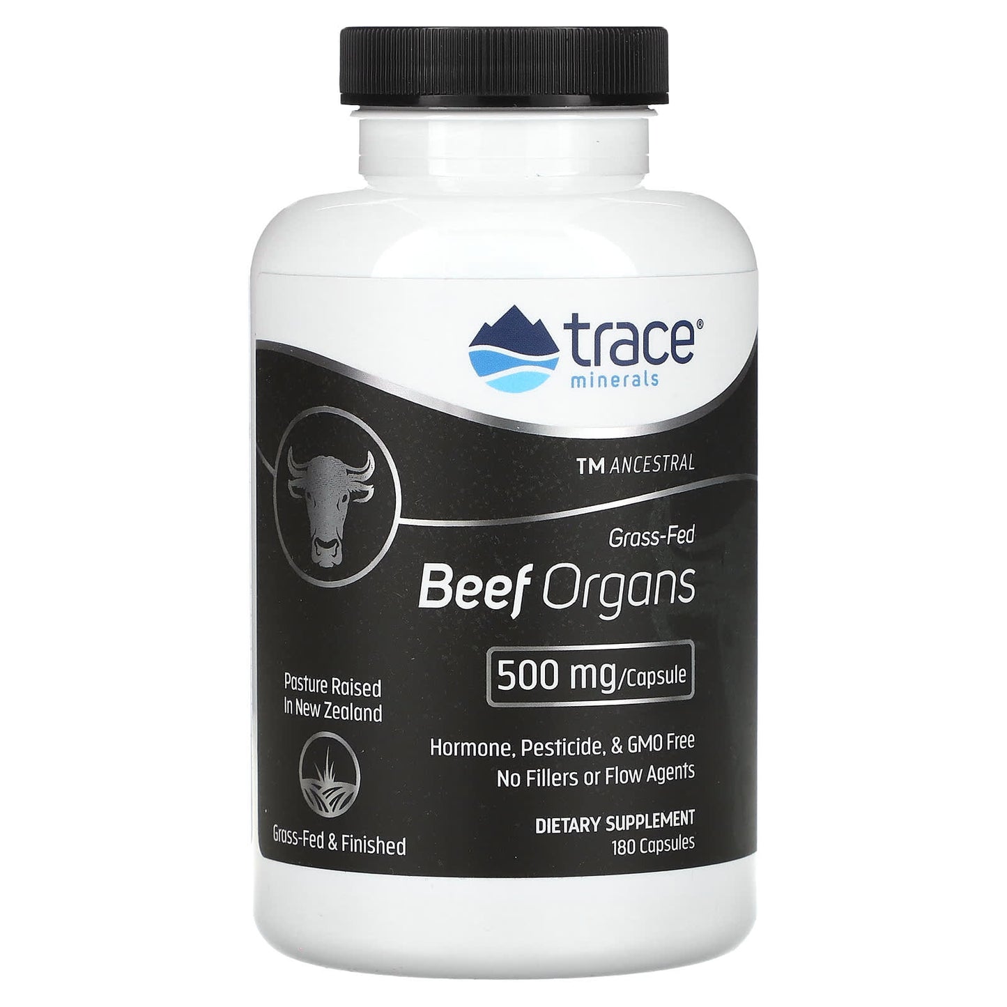 Trace Minerals ®-TM Ancestral-Grass-Fed Beef Organs-500 mg-180 Capsules