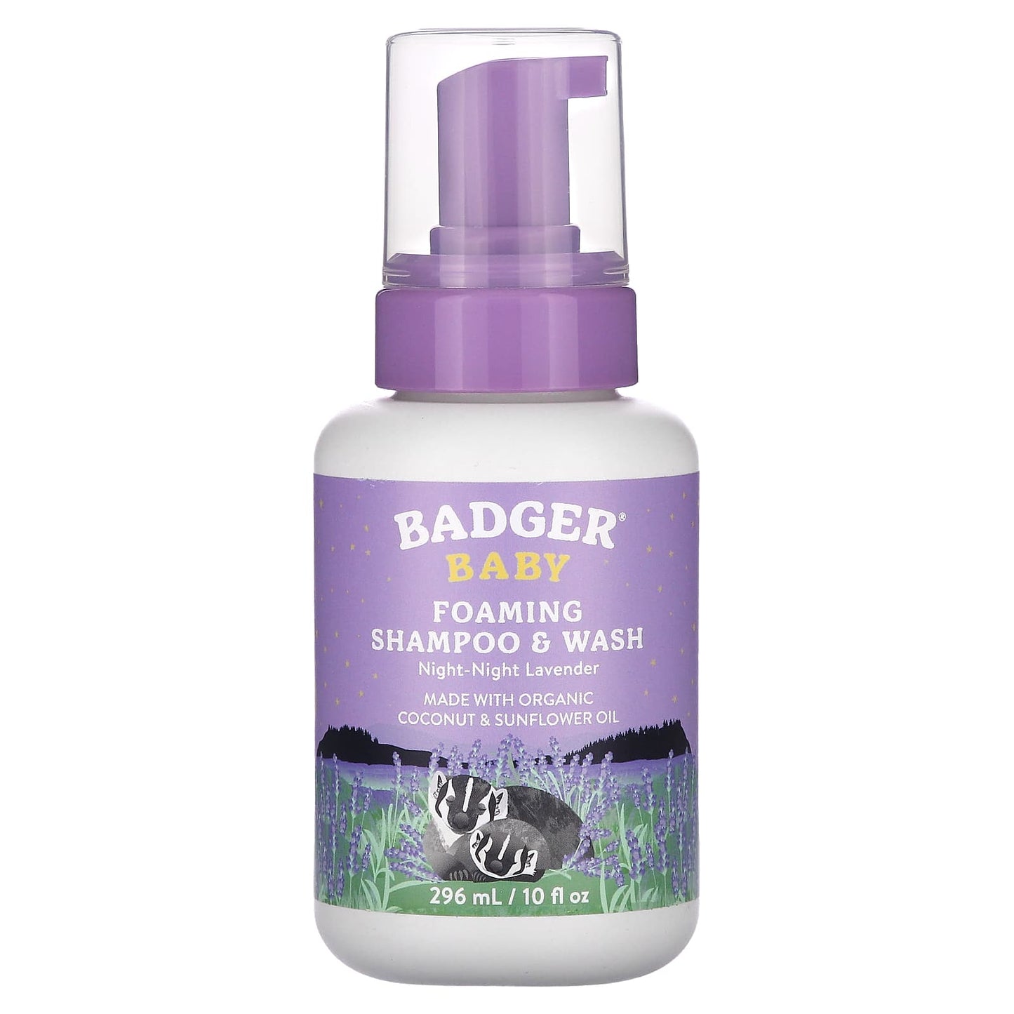 Badger Company-Baby-Foaming Shampoo & Wash-Night-Night Lavender -10 fl oz (296 ml)