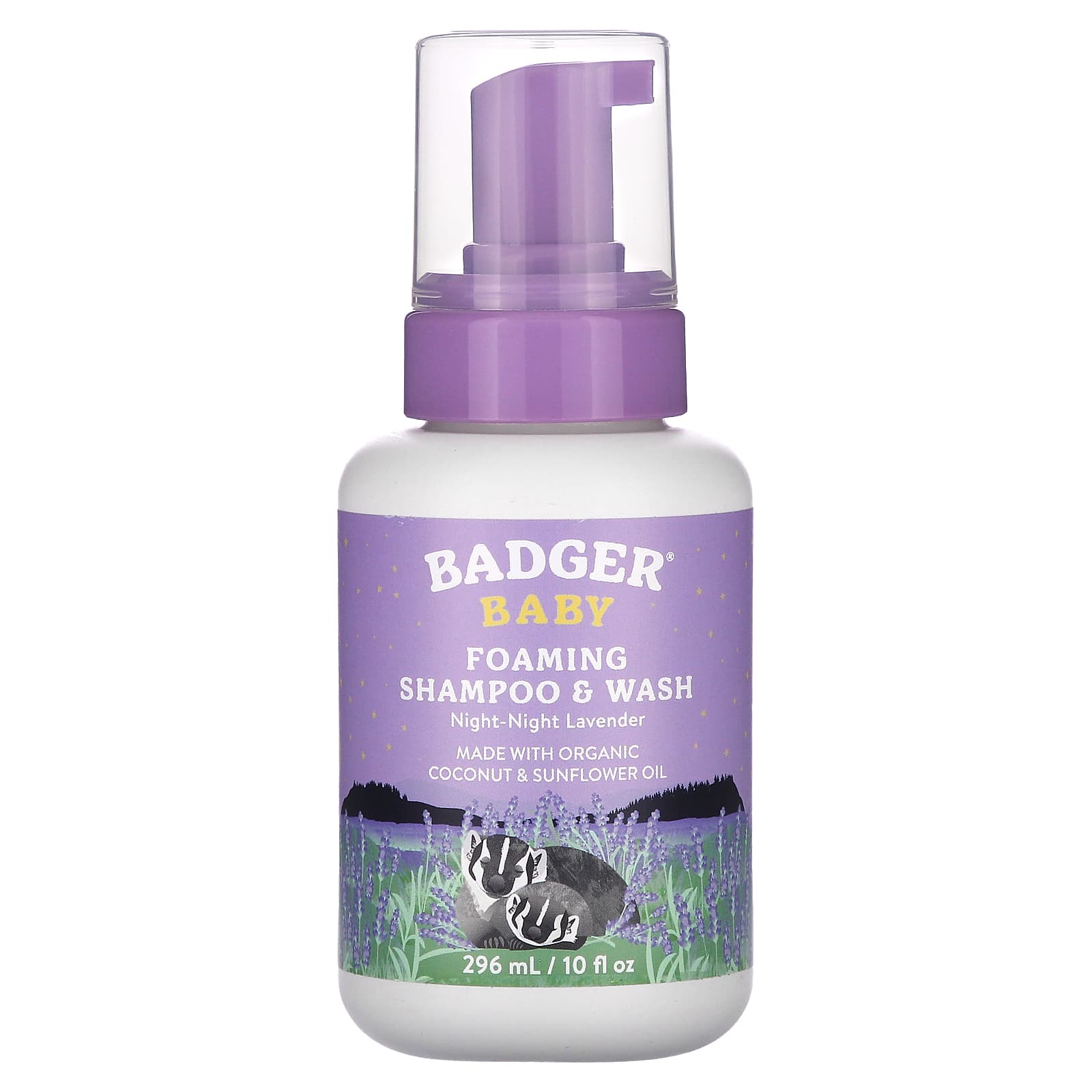 Badger Company-Baby-Foaming Shampoo & Wash-Night-Night Lavender -10 fl oz (296 ml)