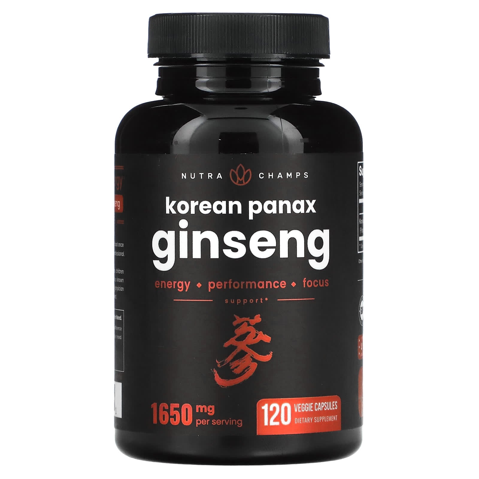 NutraChamps-Korean Panax Ginseng-1,650 mg-120 Veggie Capsules (825 mg per Capsule)