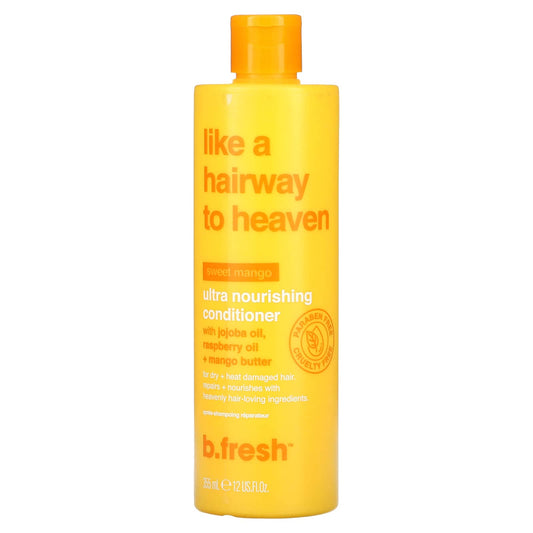 b.fresh-Like A Hairway to Heaven-Ultra Nourishing Conditioner-For Dry + Heat Damaged Hair-Sweet Mango-12 fl oz (355 ml)