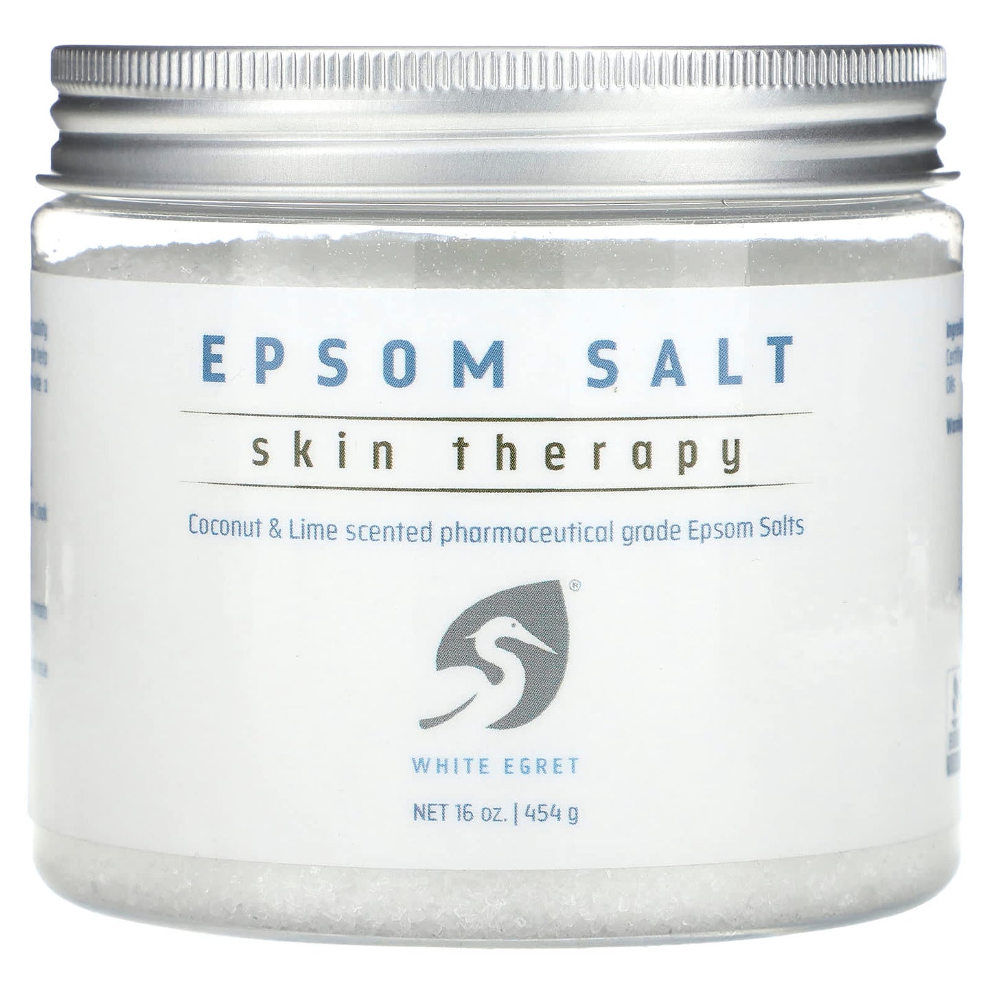 White Egret Personal Care-Epsom Salt-Skin Therapy-Coconut & Lime-16 oz (454 g)